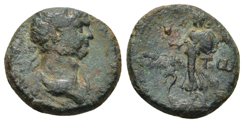 Pamphylia. Side . Trajan AD 98-117. (5.24 Gr. 17mm.)
Laureate and draped bust ri...