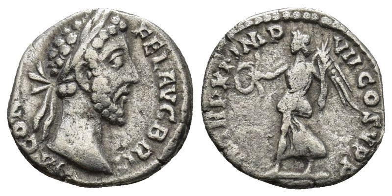 Commodus AR Denarius. (17mm, 2.57 g) Rome, AD 185. M COMMANT FEL AVG P BRIT, lau...