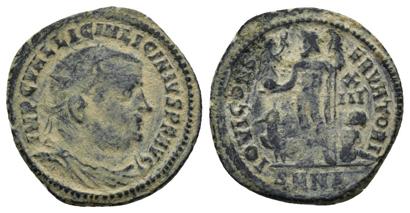 Licinius I. A.D. 308-324. AE follis (2.74 Gr. 19mm.).Nicomedia 
Radiate, draped ...