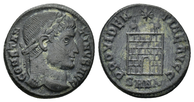 Constantine I. AD 307-337.AE Follis, Nicomedia (2.5 Gr. 17mm.) 
Laureate head of...