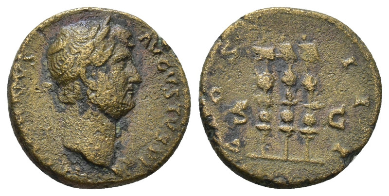 Hadrian, 117-138. Quadrans. Rome. Æ (16mm, 3.1 g). HADRIANVS AVGVSTVS P P, laure...