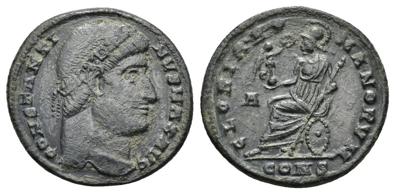 Constantine I AD 327. AE Nummus. (2.84 Gr. 19mm.) Constantinople,
Diademed head ...