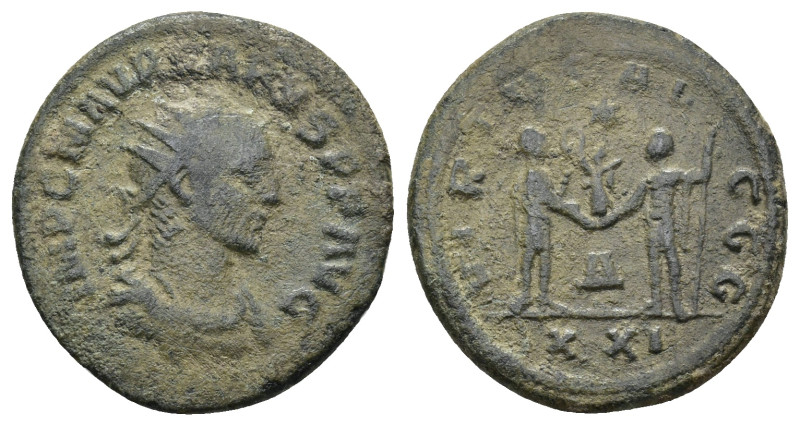 Carus (282-283 AD). Antoninianus (3.84 Gr. 21mm.) Antioch 
Radiate, draped and c...