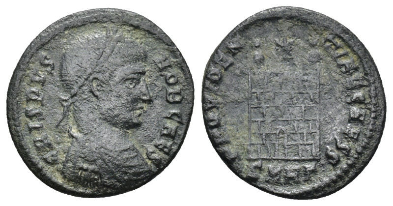 Crispus. Caesar, A.D. 317-326. AE Follis (2.57 Gr. 18mm.). Heraclea. 
Laureate, ...