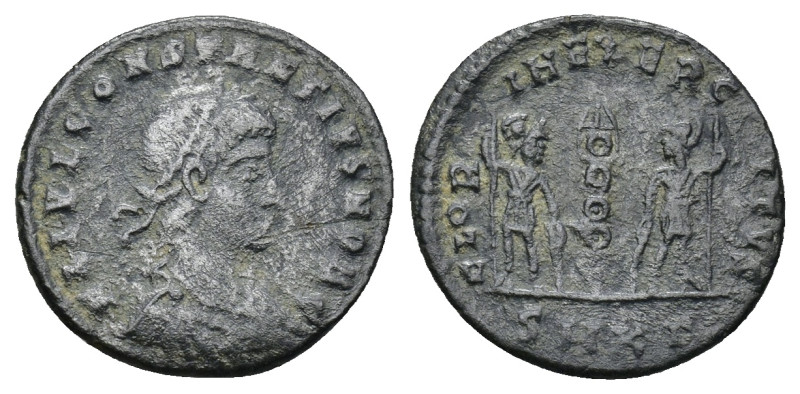 IMPERIAL Constantius II, as Caesar, Nummus. (1.3 Gr. 16mm.) Cyzicus
Laureate, dr...