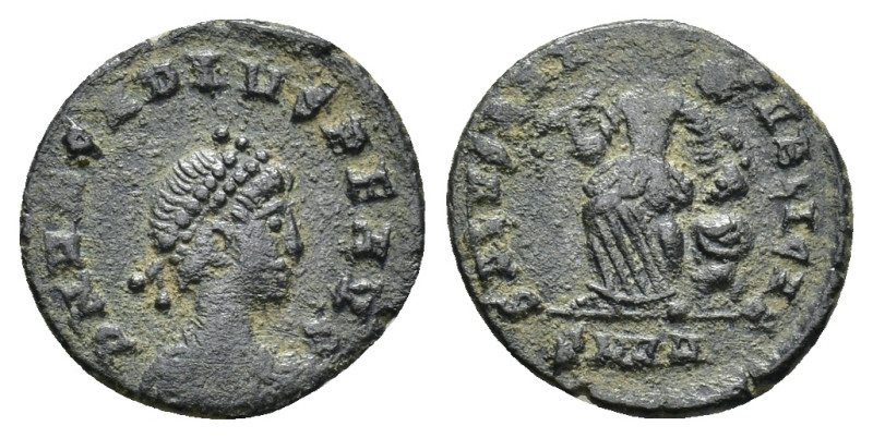 Arcadius, 383-408. Nummus (1 Gr. 13mm. ), 
Pearl-diademed, draped and cuirassed ...