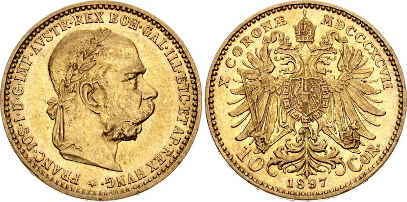 KM# 2805, N# 33244; Gold (0.900) 3.37 g.; Franz Joseph I; XF+