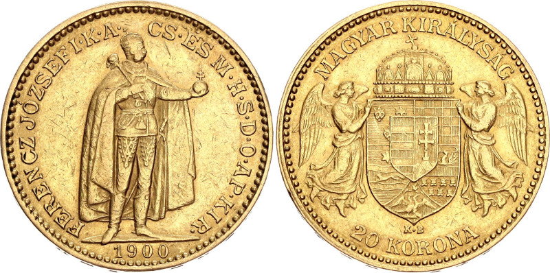 KM# 486, ÉH# 1489, N# 33163; Gold (.900), 6.76 g.; Franz Joseph I; XF+