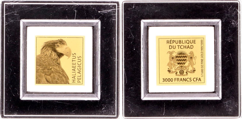 Gold (.999) 0.06 g.,16 mm.; Haliaeetus Pelagicus; In the original case; UNC