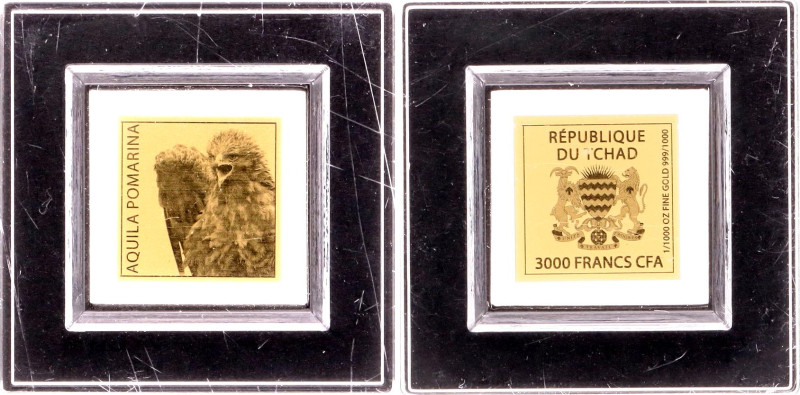Gold (.999) 0.06 g.,16 mm.; Aquila Pomarina; In the original case; UNC