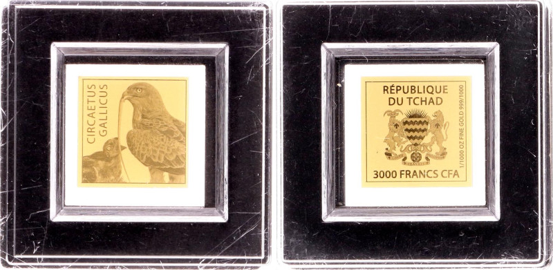 Gold (.999) 0.06 g.,16 mm.; Circaetus Gallicus; In the original case; UNC