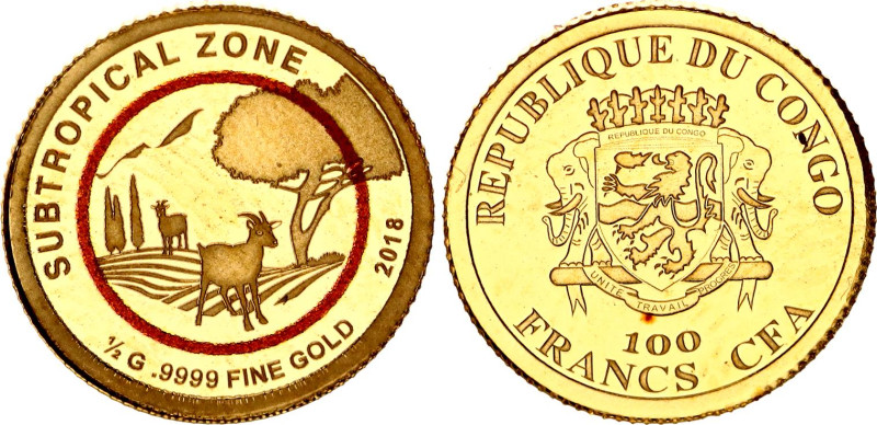 Gold (.999) 0.5 g., Proof; Subtropical Zone