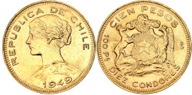 Chile 100 Pesos 1949 So