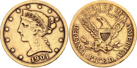 United States 5 Dollars 1901 S