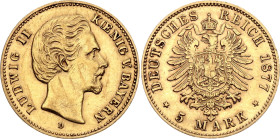 Germany - Empire Bavaria 5 Mark 1877 D