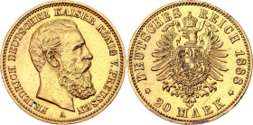 Germany - Empire Prussia 20 Mark 1888 A