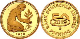 Germany - FRG 50 Pfennig 1950 G (2019) Restrike