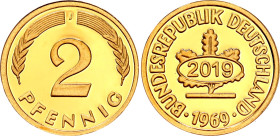 Germany - FRG 2 Pfennig 1969 J (2019) Restrike
