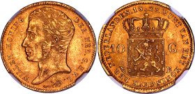 Netherlands 10 Gulden 1828 B NGC MS63