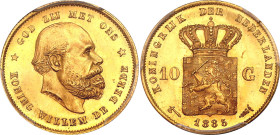 Netherlands 10 Gulden 1885 PCGS MS62