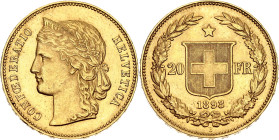 Switzerland 20 Francs 1893 B