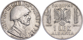 Albania 1 Lek 1939 R Italian Occupation WWII