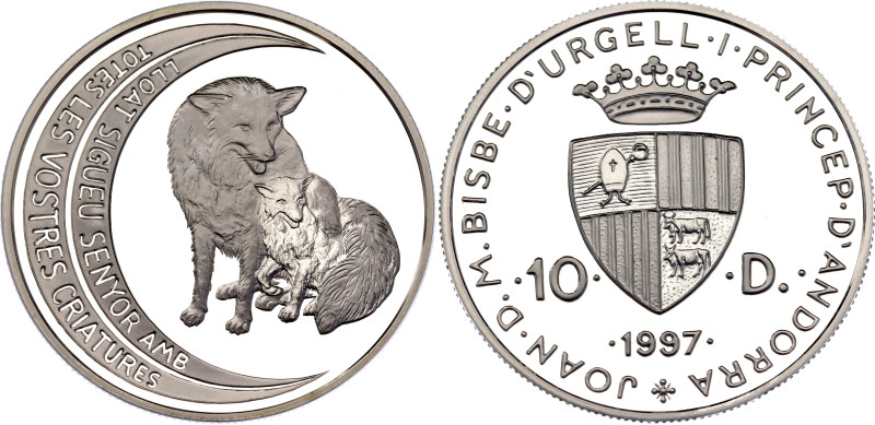 KM# 131, N# 45004; Silver, Proof; Joan Martí i Alanis; Wildlife of Andorra – Red...