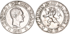 Belgium 20 Centimes 1861