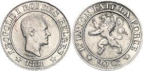 Belgium 20 Centimes 1861