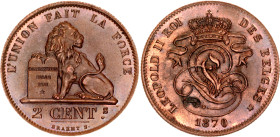 Belgium 2 Centimes 1870