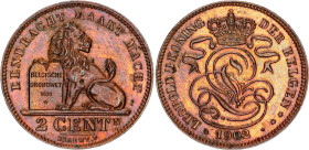 Belgium 2 Centimes 1902