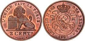 Belgium 2 Centimes 1905