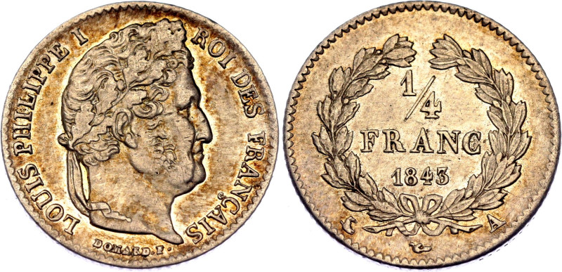 KM# 740.1, N# 8206; Silver; Louis Philippe I; Paris Mint; AUNC with beautiful to...