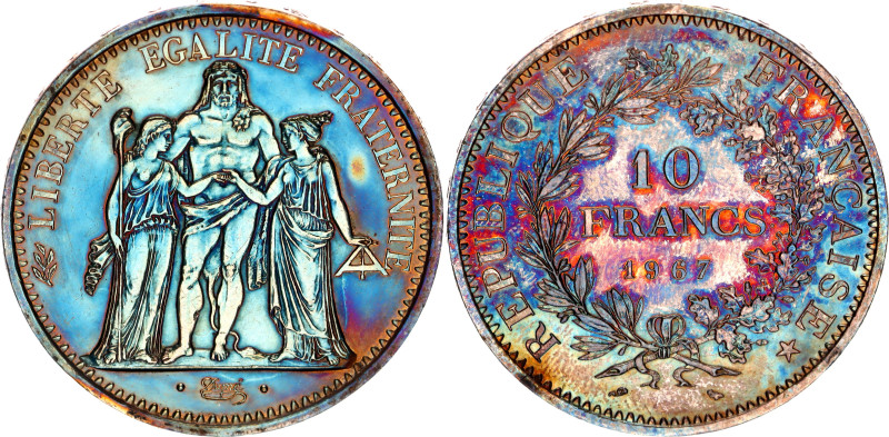 KM# 932, F# 364/5, N# 674; Silver; UNC with minor hairlines & nice multicolor ar...