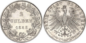 German States Frankfurt 2 Gulden 1848