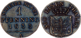 German States Prussia 1 Pfennig 1833 A