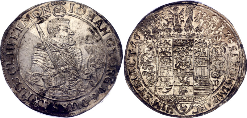 KM# 425, Dav. 7601, N# 32831; Silver 28.74 g.; Johann Georg I; Dresden Mint; UNC...