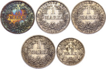 Germany - Empire Lot of 5 Coins 1904 - 1915
