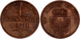 Germany - Empire Prussia 4 Pfennig 1871 C