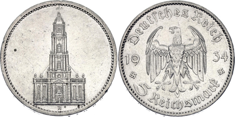 KM# 83, AKS# 26, J. 357, N# 4690; Silver; 1st Anniversary of Nazi Rule - Potsdam...