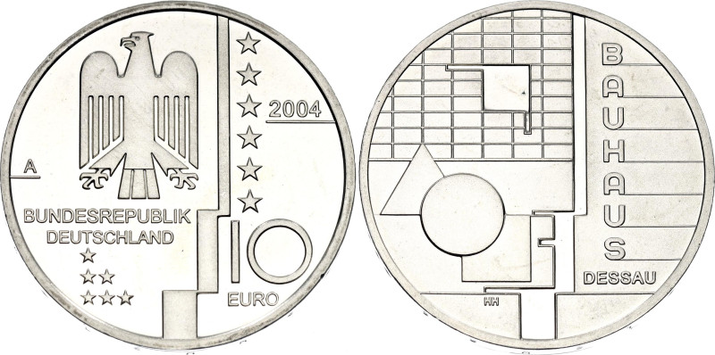 KM# 230, N# 12787; Silver., Proof; Bauhaus Dessau