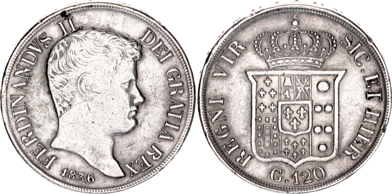 KM# 325, Dav. 173, C# 153a, N# 85328; Silver; Ferdinando II; XF