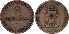 Italian States Parma 3 Centesimi 1830