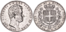 Italian States Sardinia 5 Lire 1842 P