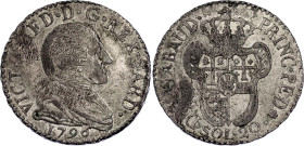 Italian States Savoy 20 Soldi 1796 Flan Deffect Error