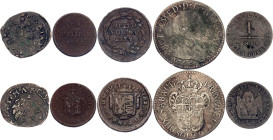 Italian States Lot of 5 Coins 1777 - 1849