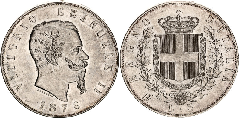 KM# 8, N# 2290; Silver; Vittorio Emanuele II; UNC