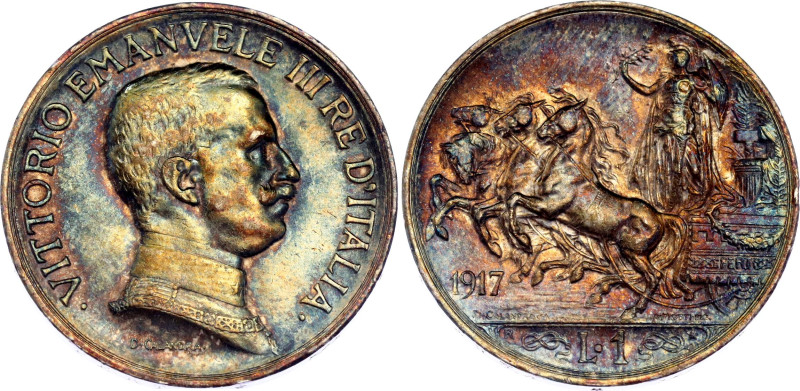 KM# 57, N# 12012; Silver; Vittorio Emanuele III; XF+