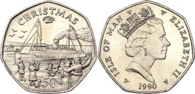 Isle of Man 50 Pence 1990 PM AA