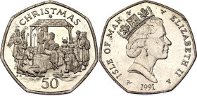 Isle of Man 50 Pence 1991 PM AA